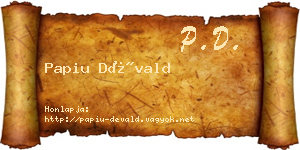 Papiu Dévald névjegykártya